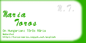 maria toros business card